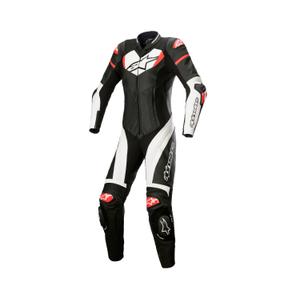 Alpinestars Vrouwelijke eendelige leren motoroverall STELLA GP PLUS 2 Zwart-Wit-Fluorood
