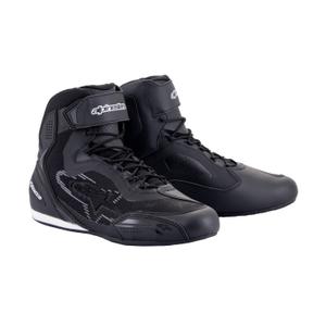 Alpinestars Faster-3 Rideknit zwart met grijze motorlaarzen