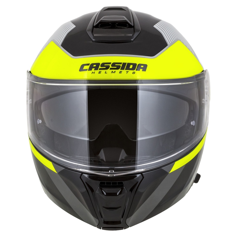 Cassida Modulo 2.1 Profile flip-up motorhelm wit-zwart-fluo geel-grijs