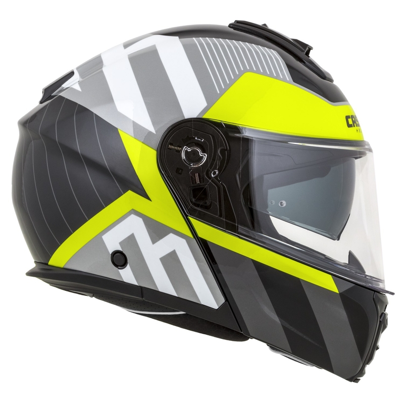 Cassida Modulo 2.1 Profile flip-up motorhelm wit-zwart-fluo geel-grijs
