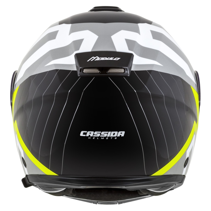 Cassida Modulo 2.1 Profile flip-up motorhelm wit-zwart-fluo geel-grijs