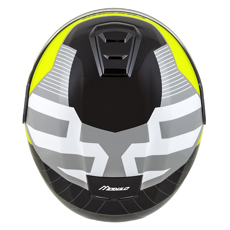 Cassida Modulo 2.1 Profile flip-up motorhelm wit-zwart-fluo geel-grijs