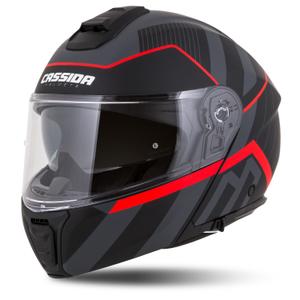 Cassida Modulo 2.1 Profile flip-up motorhelm mat zwart-grijs-rood