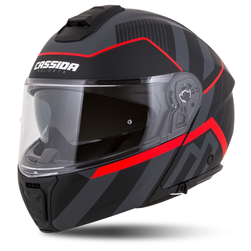 Cassida Modulo 2.1 Profile flip-up motorhelm mat zwart-grijs-rood