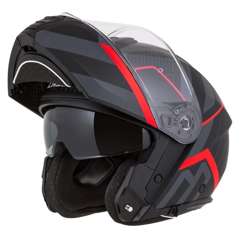 Cassida Modulo 2.1 Profile flip-up motorhelm mat zwart-grijs-rood