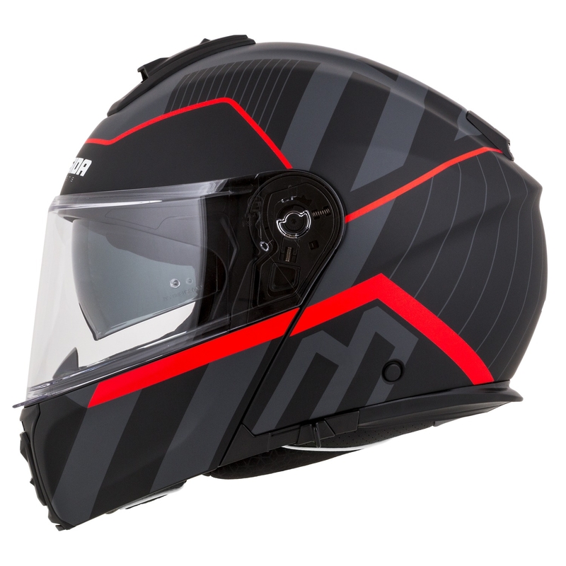 Cassida Modulo 2.1 Profile flip-up motorhelm mat zwart-grijs-rood