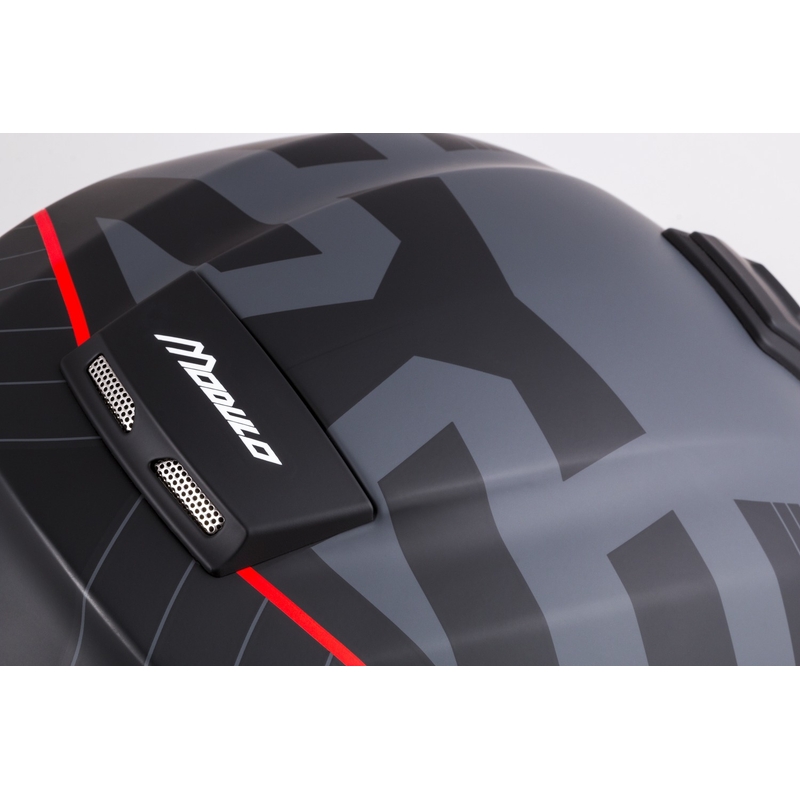 Cassida Modulo 2.1 Profile flip-up motorhelm mat zwart-grijs-rood