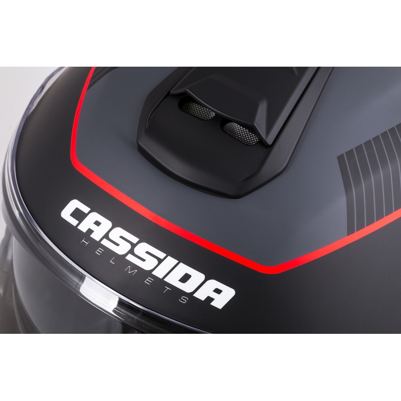 Cassida Modulo 2.1 Profile flip-up motorhelm mat zwart-grijs-rood