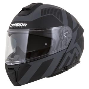 Cassida Modulo 2.1 Profile Vision flip-up motorhelm mat zwart-grijs reflecterend
