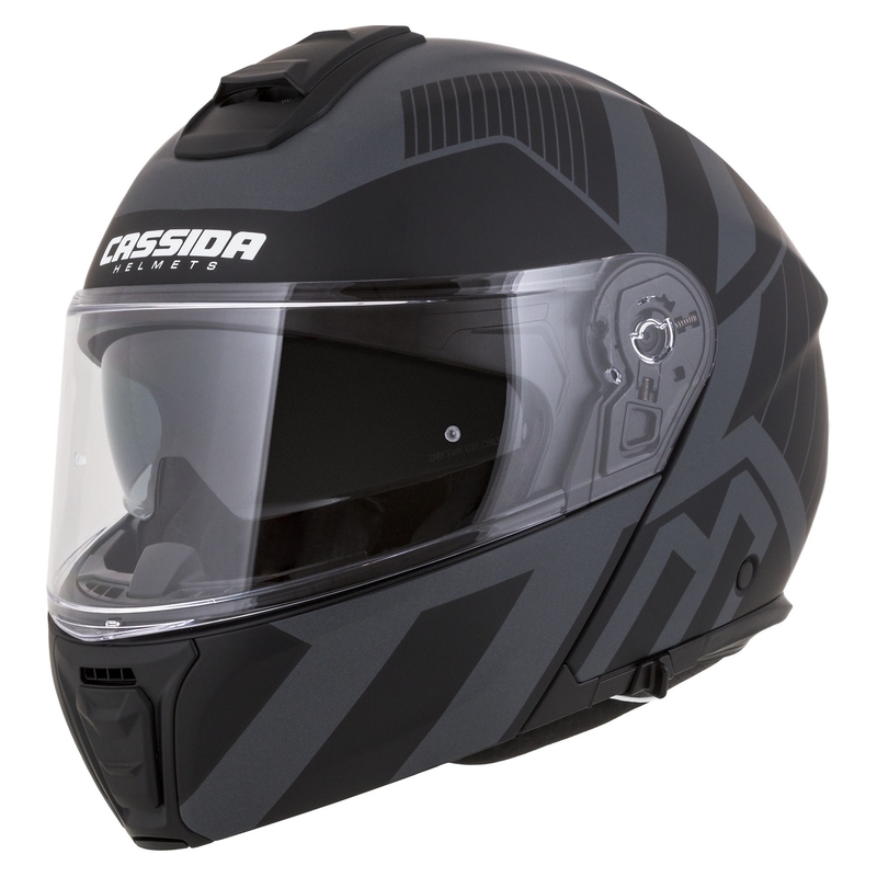 Cassida Modulo 2.1 Profile Vision flip-up motorhelm mat zwart-grijs reflecterend