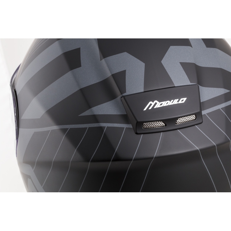 Cassida Modulo 2.1 Profile Vision flip-up motorhelm mat zwart-grijs reflecterend