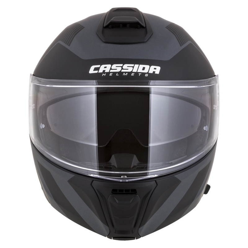 Cassida Modulo 2.1 Profile Vision flip-up motorhelm mat zwart-grijs reflecterend