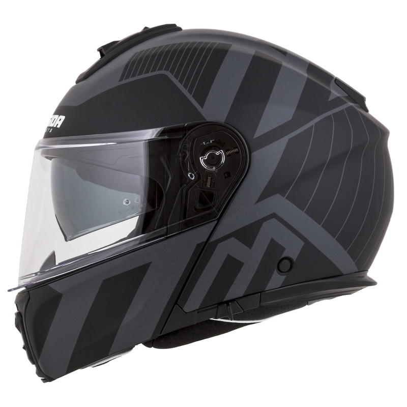 Cassida Modulo 2.1 Profile Vision flip-up motorhelm mat zwart-grijs reflecterend