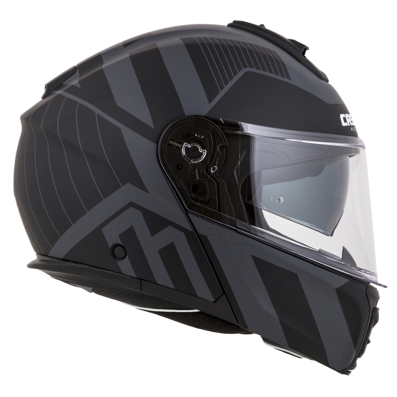 Cassida Modulo 2.1 Profile Vision flip-up motorhelm mat zwart-grijs reflecterend