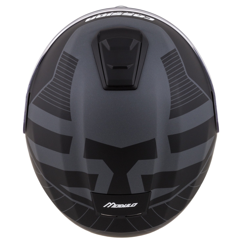 Cassida Modulo 2.1 Profile Vision flip-up motorhelm mat zwart-grijs reflecterend