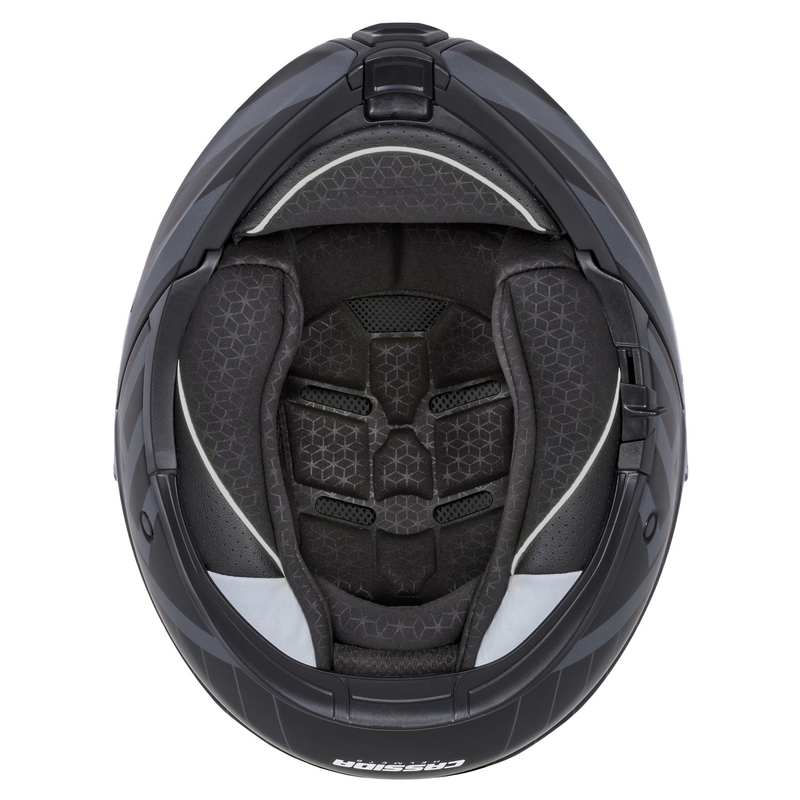 Cassida Modulo 2.1 Profile Vision flip-up motorhelm mat zwart-grijs reflecterend