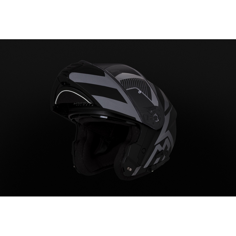 Cassida Modulo 2.1 Profile Vision flip-up motorhelm mat zwart-grijs reflecterend