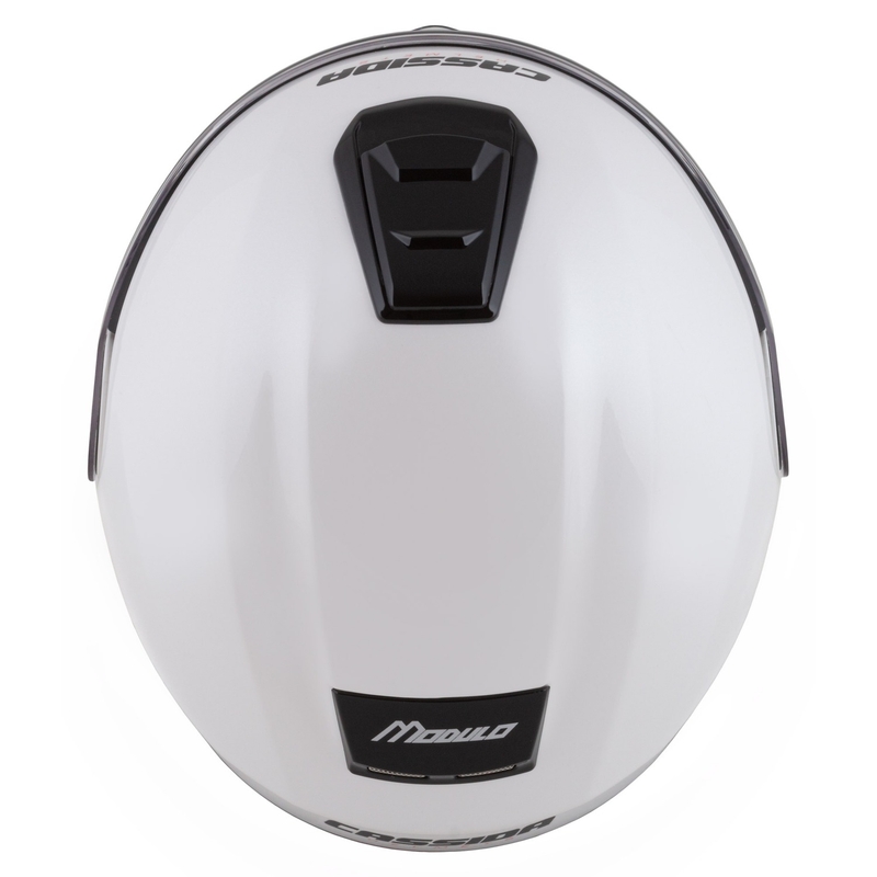 Cassida Modulo 2.1 Compass flip-up motorhelm parelwit-zwart-rood-zilver
