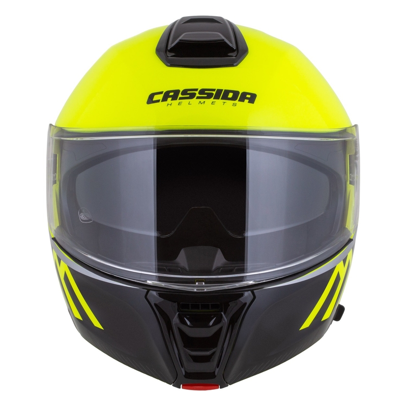 Cassida Modulo 2.1 Compass fluo geel-zwart-zilver-rood opklapbare motorhelm