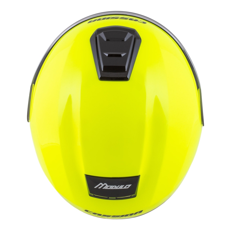 Cassida Modulo 2.1 Compass fluo geel-zwart-zilver-rood opklapbare motorhelm