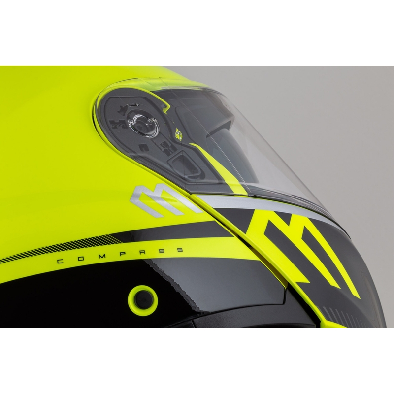 Cassida Modulo 2.1 Compass fluo geel-zwart-zilver-rood opklapbare motorhelm