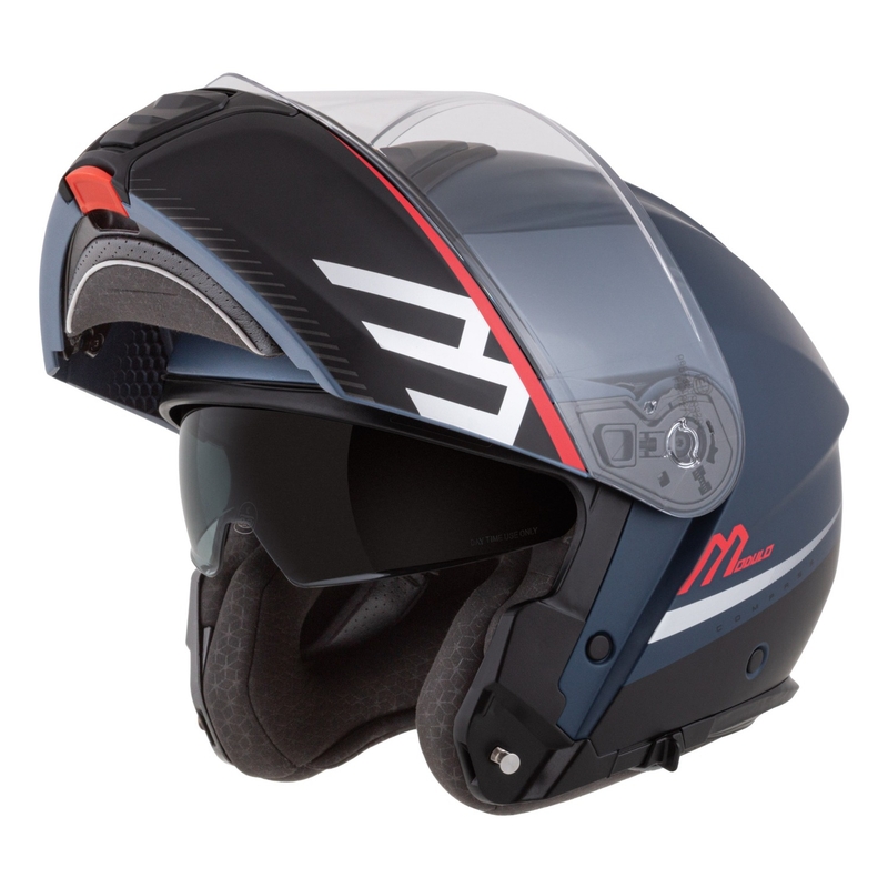 Cassida Modulo 2.1 Compass flip-up motorhelm mat blauw parelmoer rood