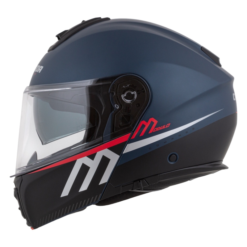 Cassida Modulo 2.1 Compass flip-up motorhelm mat blauw parelmoer rood