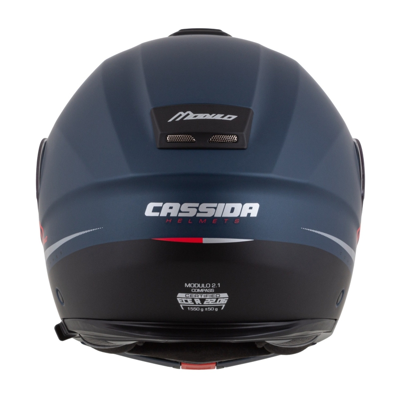 Cassida Modulo 2.1 Compass flip-up motorhelm mat blauw parelmoer rood