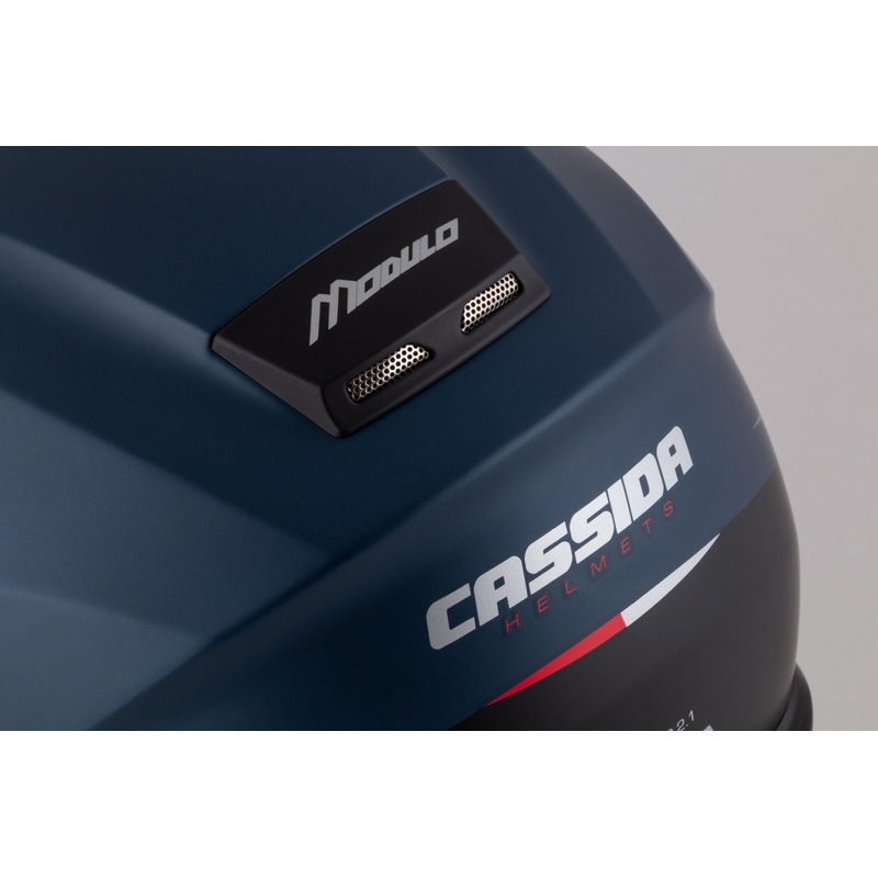 Cassida Modulo 2.1 Compass flip-up motorhelm mat blauw parelmoer rood