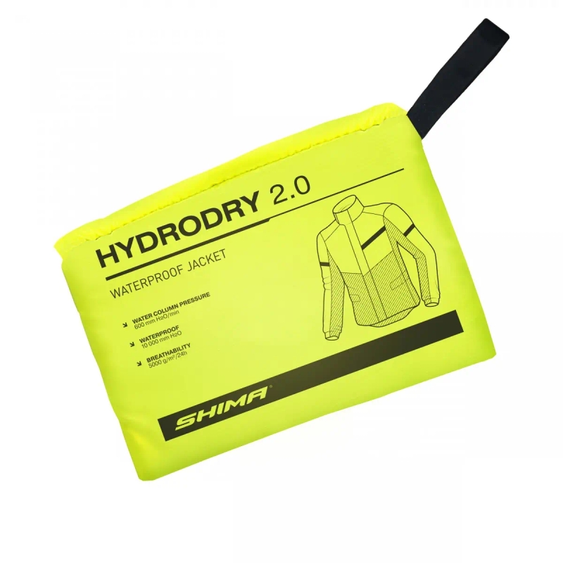 Shima Hydrodry 2.0 waterdichte jas zwart-fluor geel