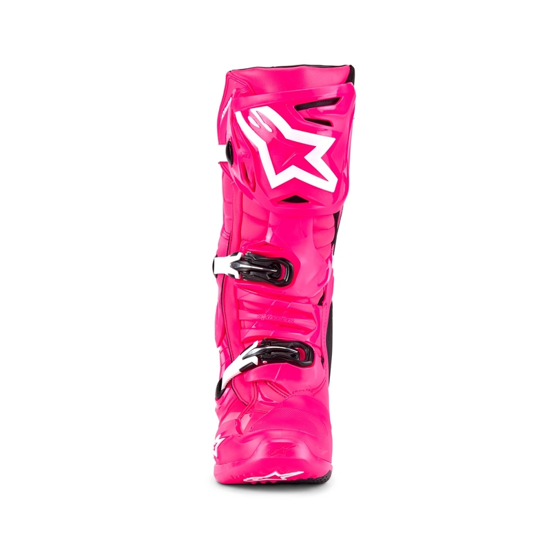 Alpinestars Tech 10 motorlaarzen roze-zwart-wit