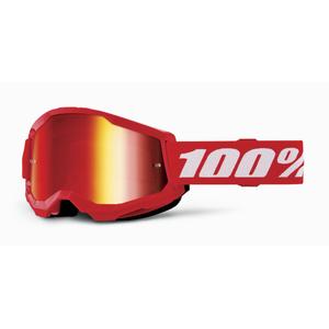 Kinder motorcrossbril 100% STRATA 2 rood plexi