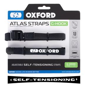 Oxford Atlas G-haak bagageriemen 2 stuks zwart 17 mm x 1,2 m