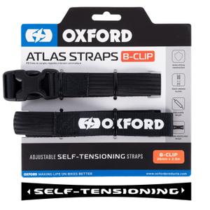Oxford Atlas B-Clip bagageriemen 2 stuks zwart 26 mm x 2 m