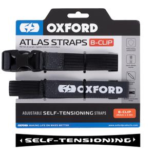 Oxford Atlas B-Clip bagageriemen 2 stuks grijs 26 mm x 2 m