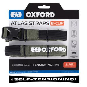 Oxford Atlas B-Clip bagageriemen 2 stuks groen 26 mm x 2 m