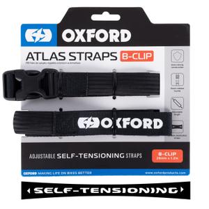 Oxford Atlas B-Clip bagageriemen 2 stuks zwart 26 mm x 1,2 m