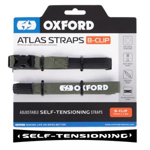 Oxford Atlas B-Clip bagageriemen 2 stuks groen 17 mm x 1,2 m