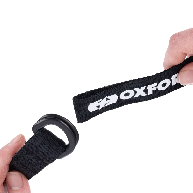 Oxford Atlas D-Ring bagageriemen 2 stuks zwart 26 mm x 1,2 m