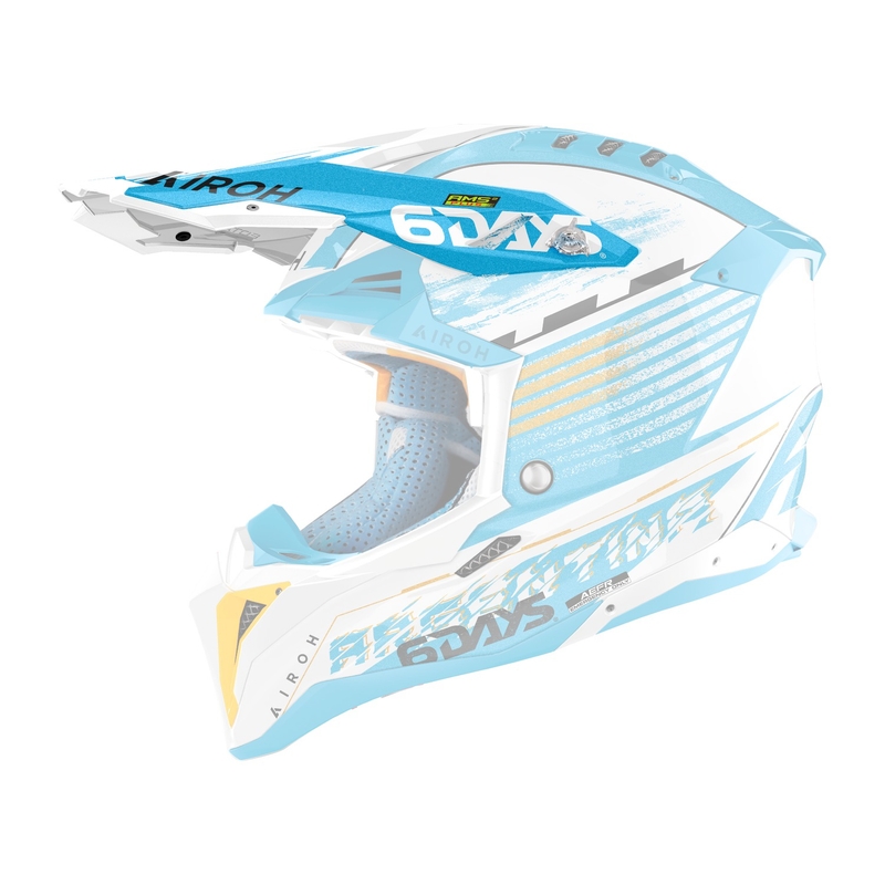 Vizier voor Airoh Aviator Six days Argentinië helm blauw-wit