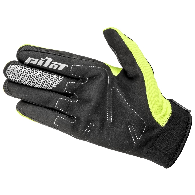 Kinder motorcrosshandschoenen Pilot Pioneer fluo geel-zwart-rood