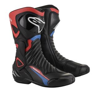 Alpinestars S-MX 6 Honda Collectie Zwart-Rood-Blauw-Wit Motorfietslaarzen