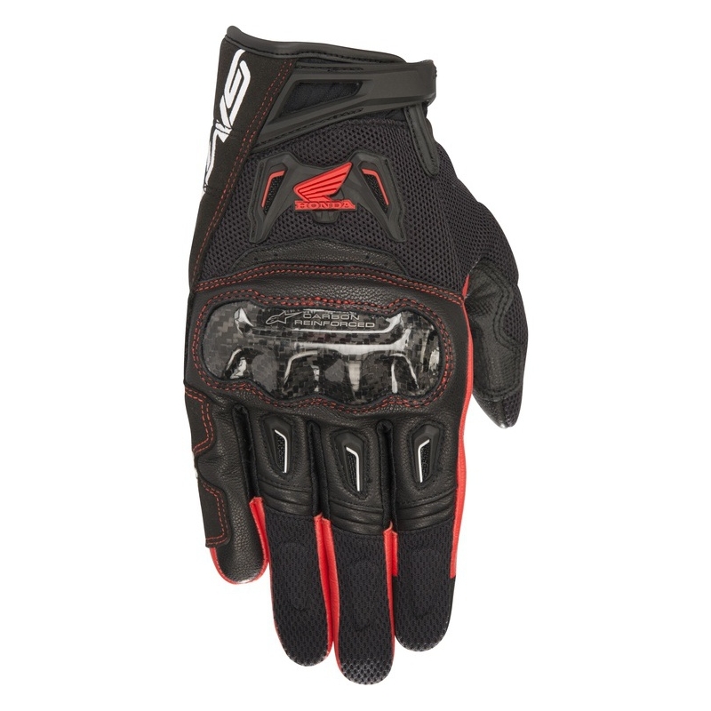Alpinestars SMX-2 Air Carbon Honda Motorfiets Handschoenen Collectie Zwart en Rood