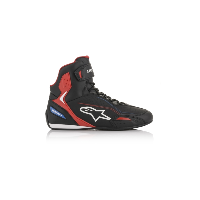 Alpinestars Faster-3 Honda collectie zwart-rood-blauwe motorlaarzen