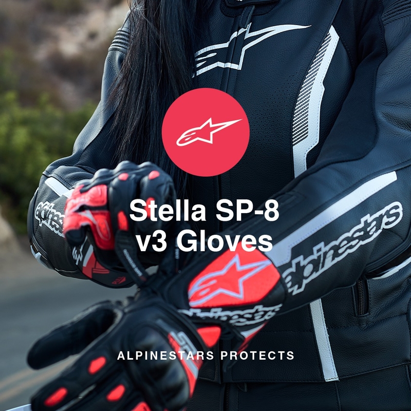 Alpinestars SP-8 motorhandschoenen voor dames zwart, wit en roze