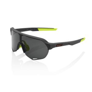 Zonnebril 100% - USA S2 zwart-fluogeel met rookglas
