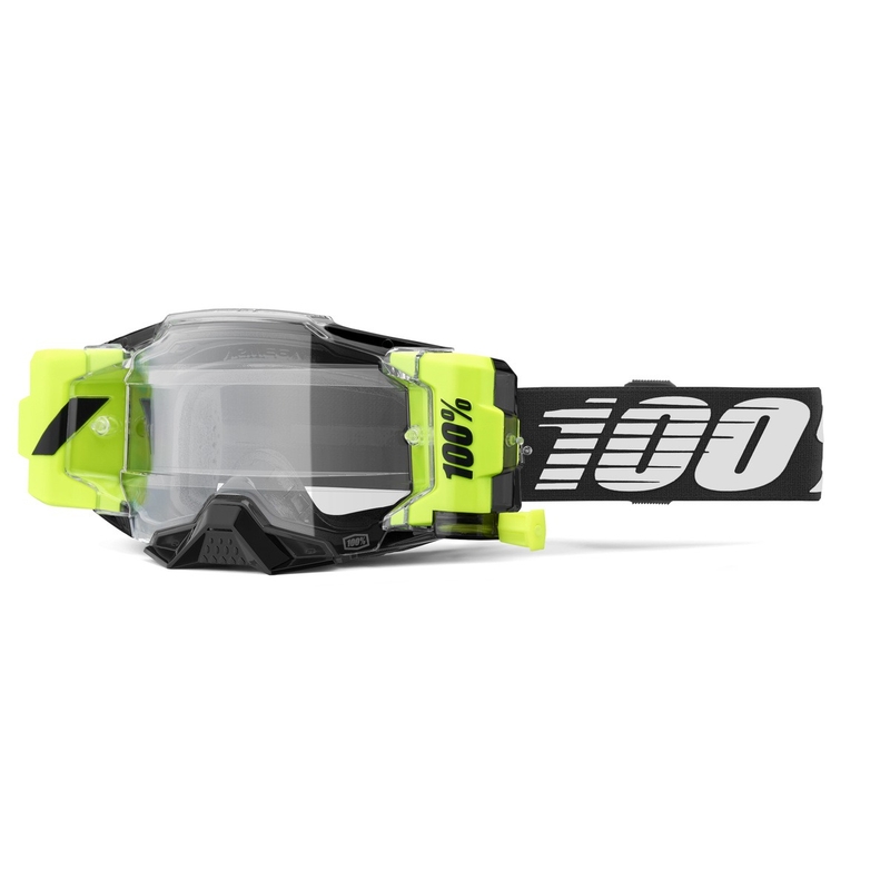 Motorcrossbril 100% - USA Armega Forecast zwart (helder glas)