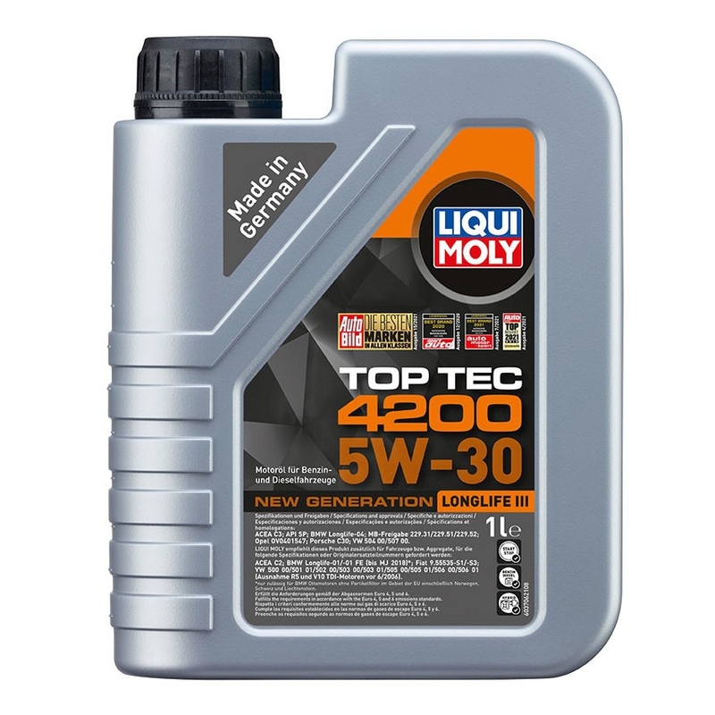 LIQUI MOLY Top Tec 4200 5W-30 Nieuwe generatie 1 l synthetische motorolie