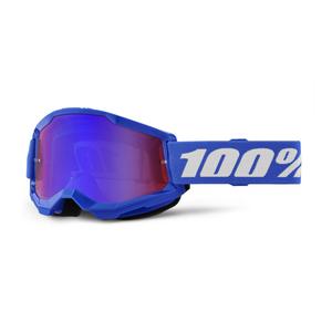 Kinder motorcrossbril 100% STRATA 2 blauw rood-blauw plexi