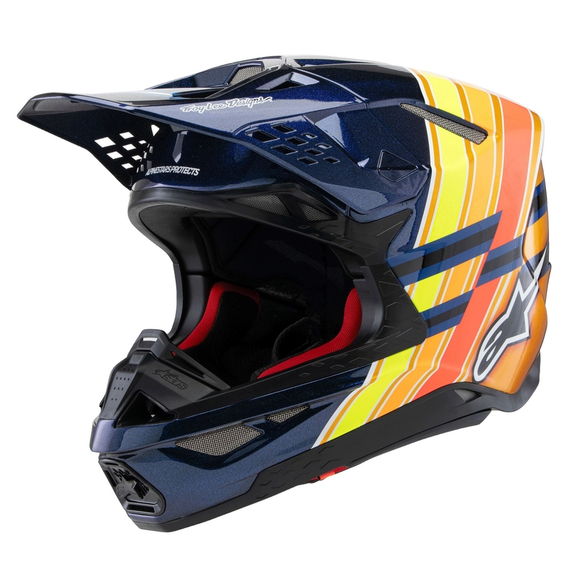 Alpinestars Supertech S-M10 motorcrosshelm TROY LEE DESIGNS parelblauw-fluor oranje-geel-rood